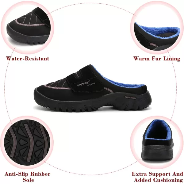Women Winter Warm Slippers House Slippers with Fuzzy Plush Lining Slip On Breathable NonSlip Shoesnbspfor Indoor OutdoorBlackc