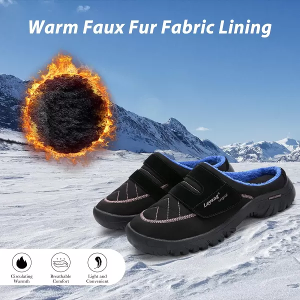 Women Winter Warm Slippers House Slippers with Fuzzy Plush Lining Slip On Breathable NonSlip Shoesnbspfor Indoor OutdoorBlackc