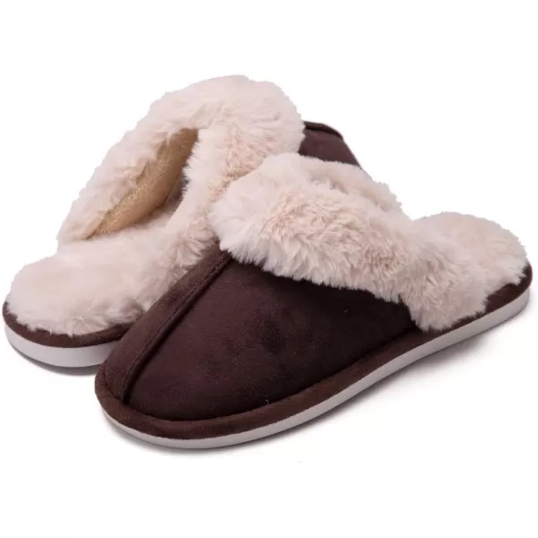 Women Winter Warm Slippers House Slippers with Fuzzy Plush Lining Slip On Breathable NonSlip Shoesnbspfor Indoor OutdoorCoffeez