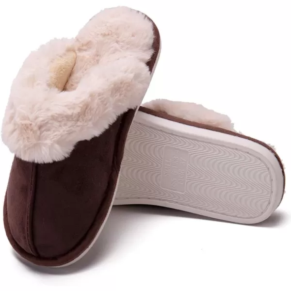 Women Winter Warm Slippers House Slippers with Fuzzy Plush Lining Slip On Breathable NonSlip Shoesnbspfor Indoor OutdoorCoffeez