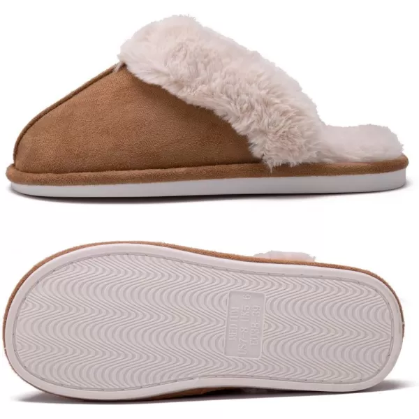 Women Winter Warm Slippers House Slippers with Fuzzy Plush Lining Slip On Breathable NonSlip Shoesnbspfor Indoor OutdoorKhakiz