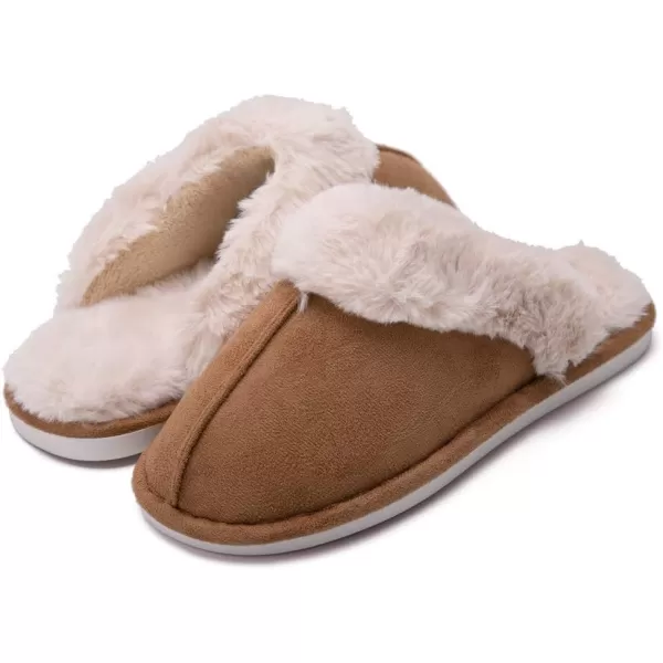 Women Winter Warm Slippers House Slippers with Fuzzy Plush Lining Slip On Breathable NonSlip Shoesnbspfor Indoor OutdoorKhakiz