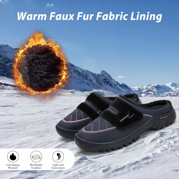 Women Winter Warm Slippers House Slippers with Fuzzy Plush Lining Slip On Breathable NonSlip Shoesnbspfor Indoor OutdoorNavyb