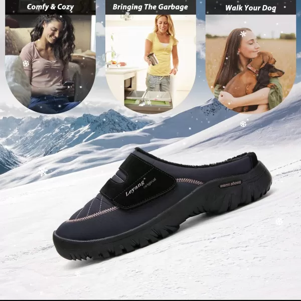 Women Winter Warm Slippers House Slippers with Fuzzy Plush Lining Slip On Breathable NonSlip Shoesnbspfor Indoor OutdoorNavyb