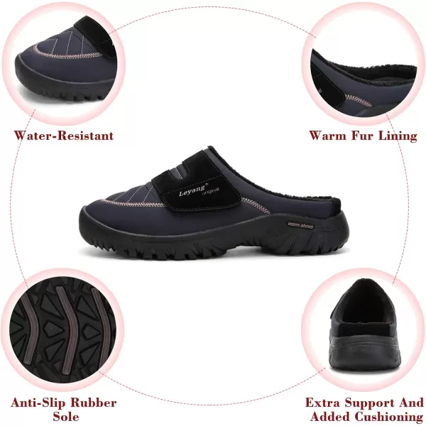 Women Winter Warm Slippers House Slippers with Fuzzy Plush Lining Slip On Breathable NonSlip Shoesnbspfor Indoor OutdoorNavyb
