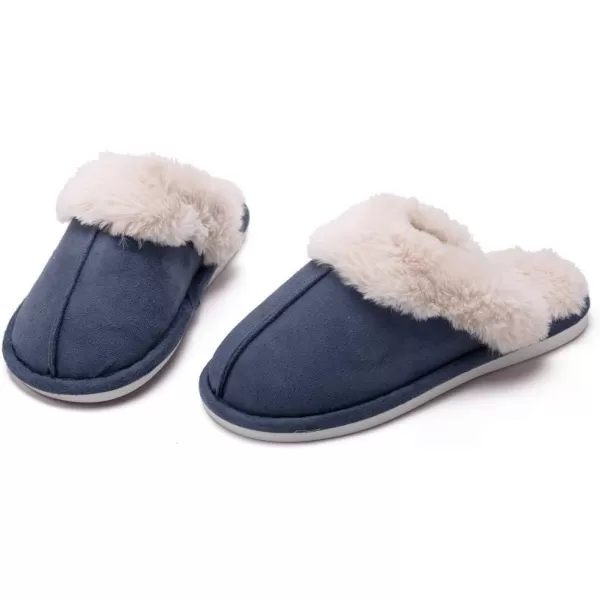 Women Winter Warm Slippers House Slippers with Fuzzy Plush Lining Slip On Breathable NonSlip Shoesnbspfor Indoor OutdoorNavyz