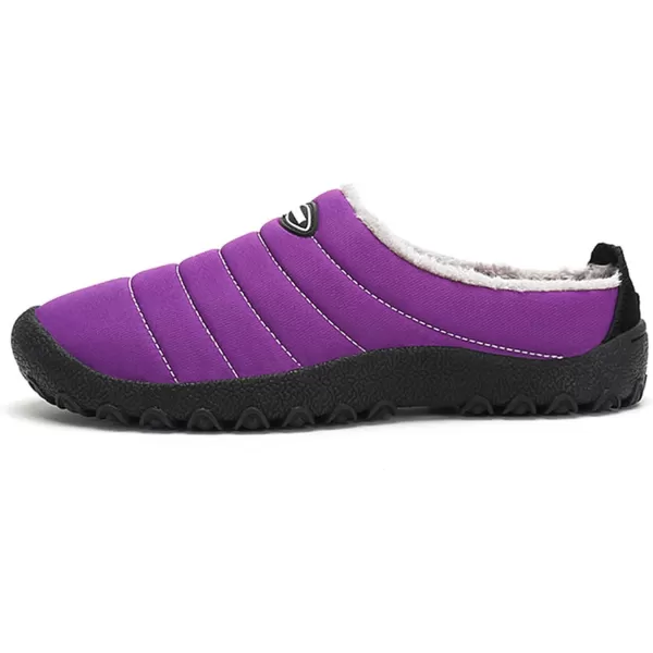 Women Winter Warm Slippers House Slippers with Fuzzy Plush Lining Slip On Breathable NonSlip Shoesnbspfor Indoor OutdoorPurple