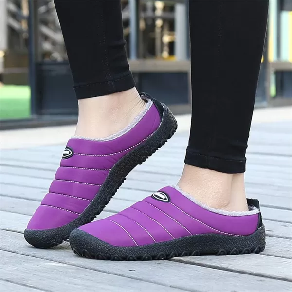 Women Winter Warm Slippers House Slippers with Fuzzy Plush Lining Slip On Breathable NonSlip Shoesnbspfor Indoor OutdoorPurple