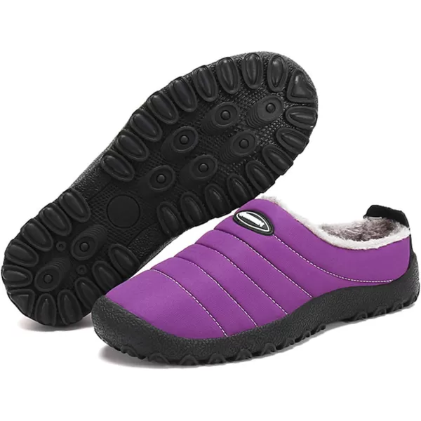 Women Winter Warm Slippers House Slippers with Fuzzy Plush Lining Slip On Breathable NonSlip Shoesnbspfor Indoor OutdoorPurple