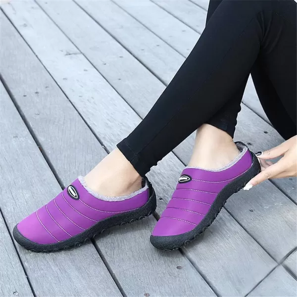 Women Winter Warm Slippers House Slippers with Fuzzy Plush Lining Slip On Breathable NonSlip Shoesnbspfor Indoor OutdoorPurple