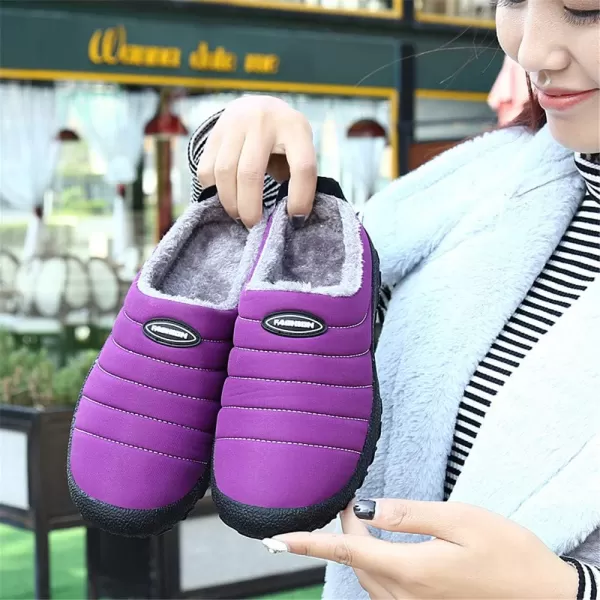 Women Winter Warm Slippers House Slippers with Fuzzy Plush Lining Slip On Breathable NonSlip Shoesnbspfor Indoor OutdoorPurple