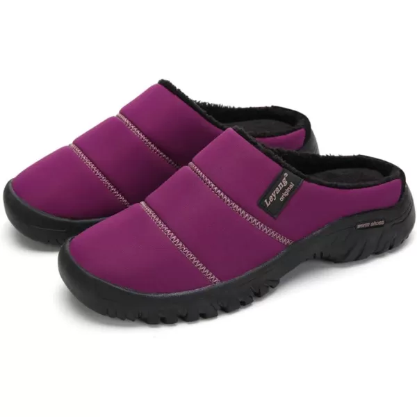Women Winter Warm Slippers House Slippers with Fuzzy Plush Lining Slip On Breathable NonSlip Shoesnbspfor Indoor OutdoorPurplea