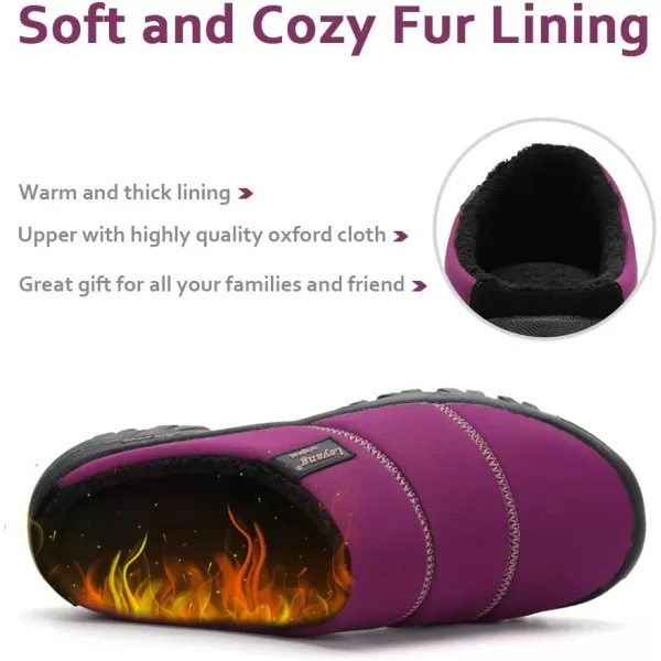 Women Winter Warm Slippers House Slippers with Fuzzy Plush Lining Slip On Breathable NonSlip Shoesnbspfor Indoor OutdoorPurplea