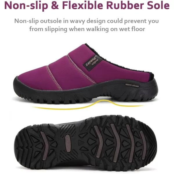 Women Winter Warm Slippers House Slippers with Fuzzy Plush Lining Slip On Breathable NonSlip Shoesnbspfor Indoor OutdoorPurplea