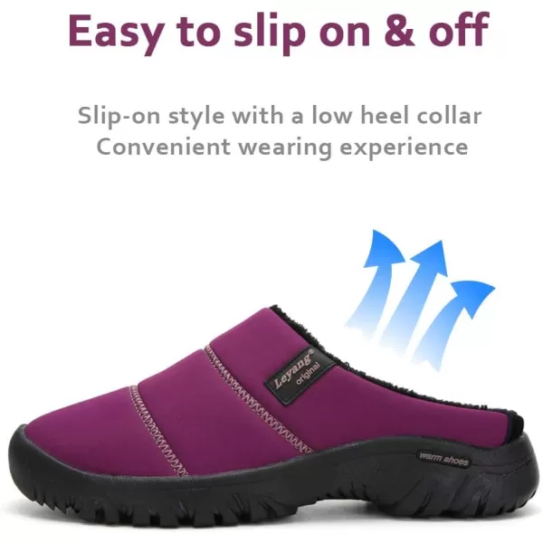 Women Winter Warm Slippers House Slippers with Fuzzy Plush Lining Slip On Breathable NonSlip Shoesnbspfor Indoor OutdoorPurplea