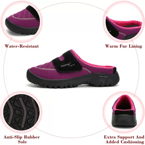 Women Winter Warm Slippers House Slippers with Fuzzy Plush Lining Slip On Breathable NonSlip Shoesnbspfor Indoor OutdoorPurpleb