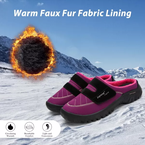 Women Winter Warm Slippers House Slippers with Fuzzy Plush Lining Slip On Breathable NonSlip Shoesnbspfor Indoor OutdoorPurpleb