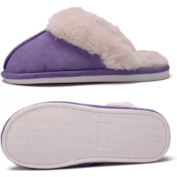 Women Winter Warm Slippers House Slippers with Fuzzy Plush Lining Slip On Breathable NonSlip Shoesnbspfor Indoor OutdoorPurplez
