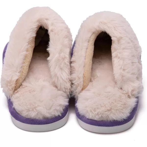 Women Winter Warm Slippers House Slippers with Fuzzy Plush Lining Slip On Breathable NonSlip Shoesnbspfor Indoor OutdoorPurplez