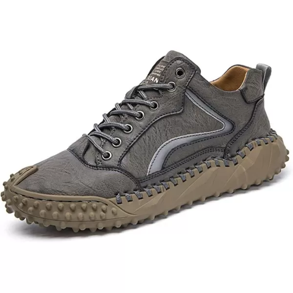 Dacomfy Mens Casual Shoes Fashion Sneakers Dress Shoes Comfortable Walking Hiking Shoes Lace Up Leather Oxfords for MenGraya
