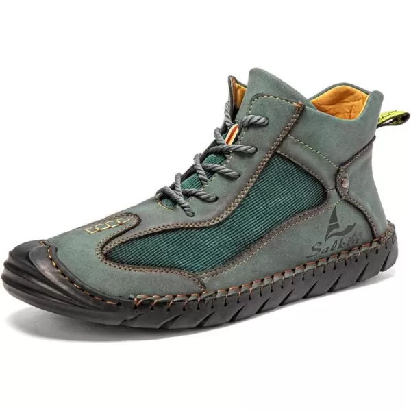Lazzy Mens Casual Shoes Ankle Chukka Boots Leather Dress Boots Lace Up Lightweight Sneakers Walking Shoes for MenGreen