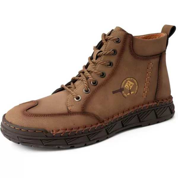 Lazzy Mens Casual Shoes Chukka Boots LaceUp Motorcycle Ankle Boots Fashion Dress Oxfords Leather Shoes for MenBrown