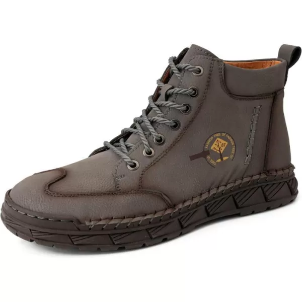 Lazzy Mens Casual Shoes Chukka Boots LaceUp Motorcycle Ankle Boots Fashion Dress Oxfords Leather Shoes for MenGrey