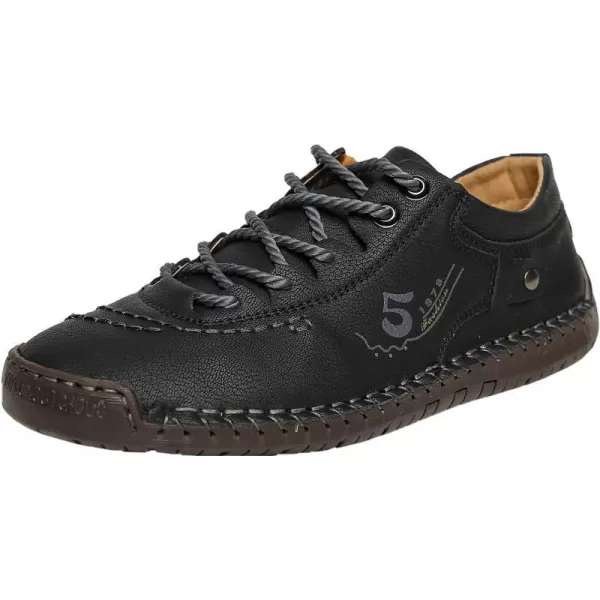 Lazzy Mens Casual Shoes Driving Slip on Loafers Outdoor Walking Shoes Lightweight Leather Oxford Casual Dress Shoes for MenBlack