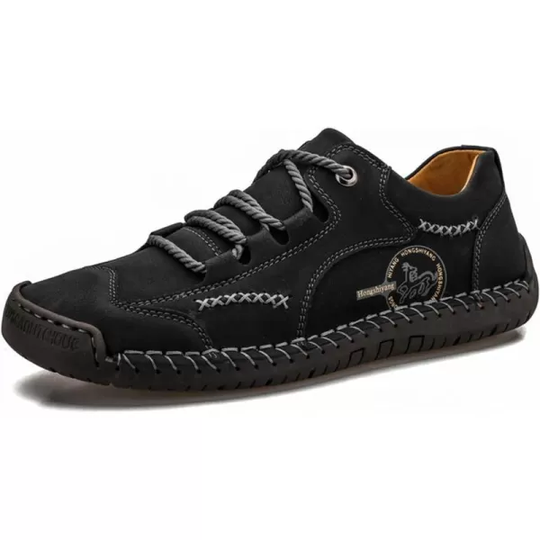 Lazzy Mens Casual Shoes Driving Slip on Loafers Outdoor Walking Shoes Lightweight Leather Oxford Casual Dress Shoes for MenBlack1