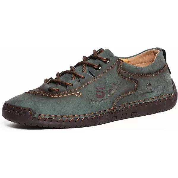 Lazzy Mens Casual Shoes Driving Slip on Loafers Outdoor Walking Shoes Lightweight Leather Oxford Casual Dress Shoes for MenGreen