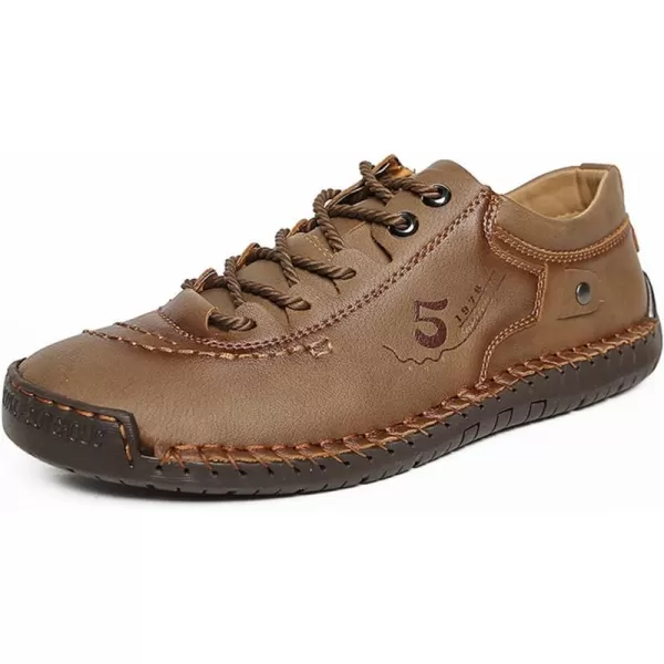 Lazzy Mens Casual Shoes Driving Slip on Loafers Outdoor Walking Shoes Lightweight Leather Oxford Casual Dress Shoes for MenKhaki