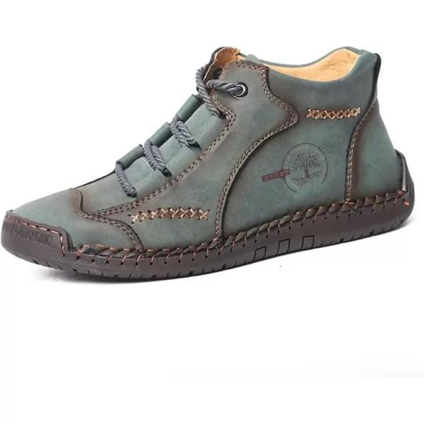 Lazzy Mens Casual Shoes Vintage Ankle Chukka Boots Pu Leather Loafers Shoes Soft Comfort Walking Driving Shoes Black Brown Khaki GreenGreen