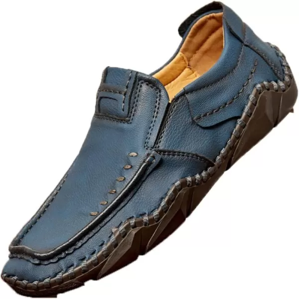 Lazzy Mens Casual Slip On Loafers Leather Dress Shoes Driving Walking Oxfords Moccasins Boat Shoes for MenBlue