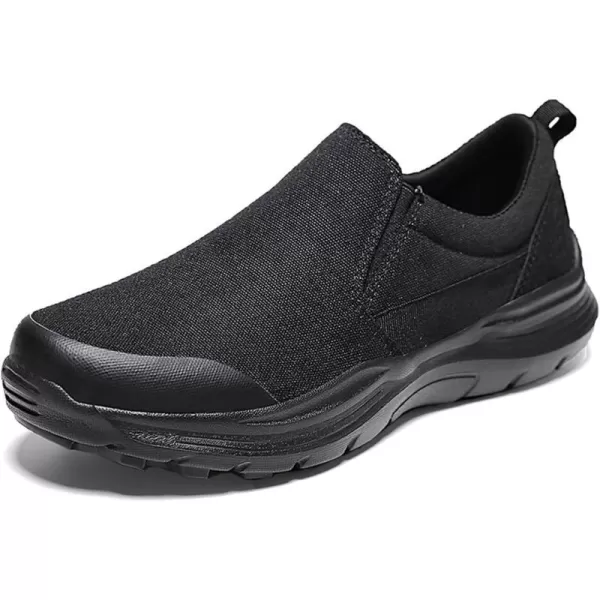 Lazzy Mens Casual SlipOn Loafers Breathable Boat Shoes Canvas Oxfords Non Slip Walking Shoes for MenBlack