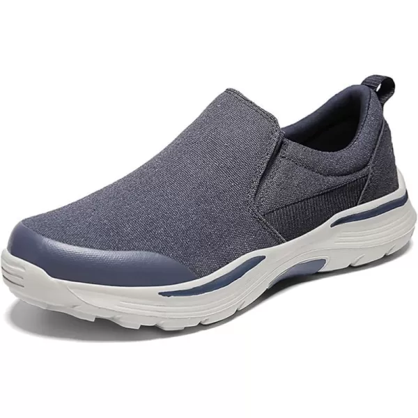 Lazzy Mens Casual SlipOn Loafers Breathable Boat Shoes Canvas Oxfords Non Slip Walking Shoes for MenBlue