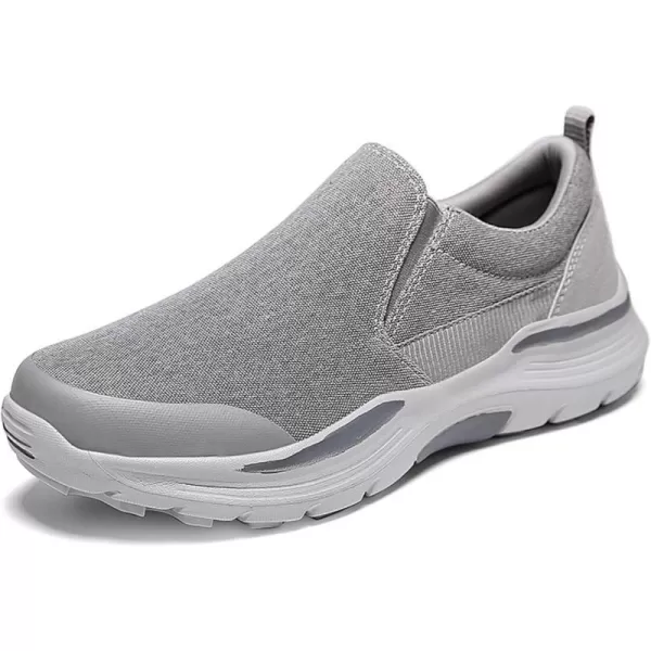 Lazzy Mens Casual SlipOn Loafers Breathable Boat Shoes Canvas Oxfords Non Slip Walking Shoes for MenGrey