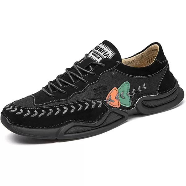 Lazzy Mens Fashion Sneakers Casual Slip On Loafers Walking Shoes LaceUp Sport Running Hiking Shoes for MenBlack