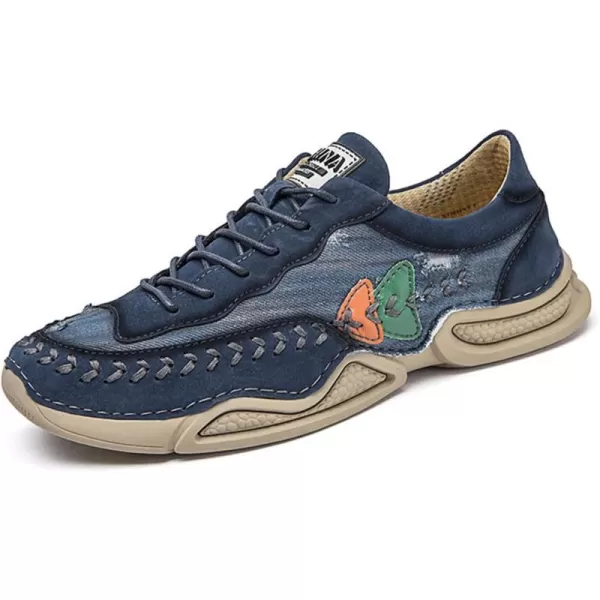 Lazzy Mens Fashion Sneakers Casual Slip On Loafers Walking Shoes LaceUp Sport Running Hiking Shoes for MenBlue