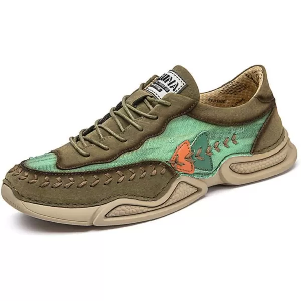 Lazzy Mens Fashion Sneakers Casual Slip On Loafers Walking Shoes LaceUp Sport Running Hiking Shoes for MenGreen