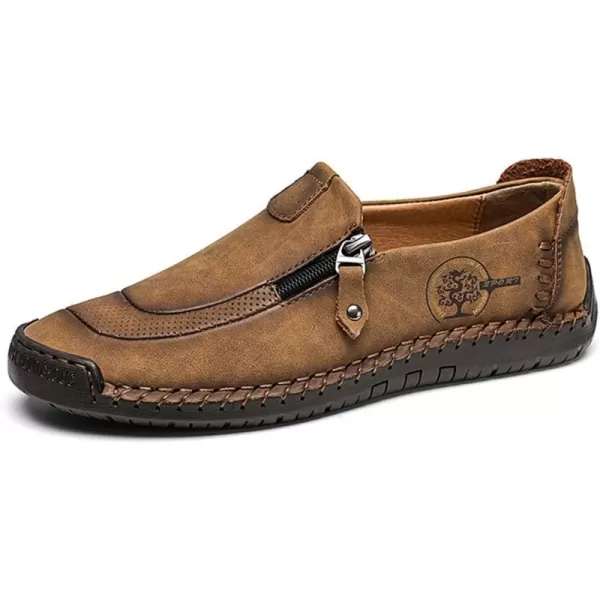 Lazzy Mens Loafers Casual Slip On Leather Shoes Dress Oxfords Lightweight Walking Driving Shoes for MenBrown