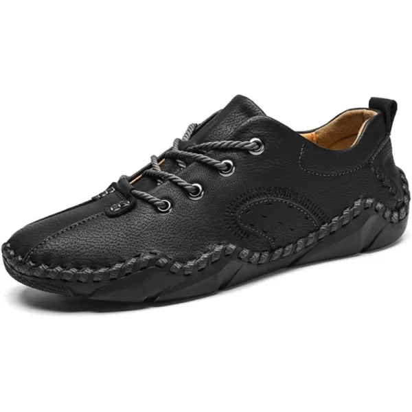 Lazzy Mens Slip On Loafers Lace Up Casual Shoes Leather Oxfords Sneakers Walking Shoes for MenBlack