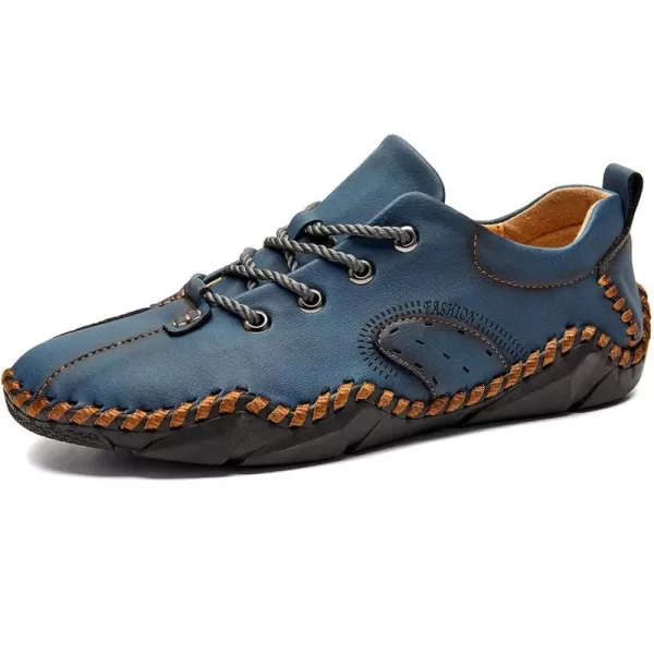 Lazzy Mens Slip On Loafers Lace Up Casual Shoes Leather Oxfords Sneakers Walking Shoes for MenBlue