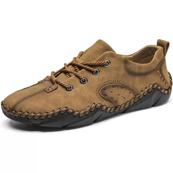 Lazzy Mens Slip On Loafers Lace Up Casual Shoes Leather Oxfords Sneakers Walking Shoes for MenBrown