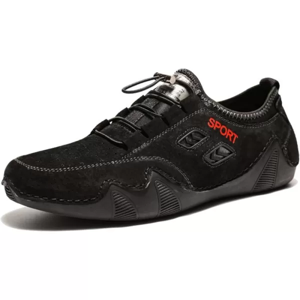 Lazzy Mens Slip On Sneakers Loafers Breathable Walking Shoes Low Top Lace Up Casual Shoes for Men LightweightBlack