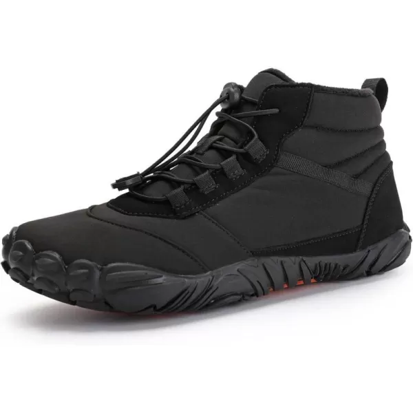 Lazzy Mens Snow Boots Winter Casual Shoes Water Resistant Outdoor Shoes Fur Lined Warm Ankle BootsBlack