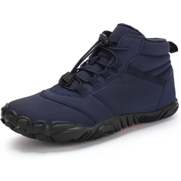 Lazzy Mens Snow Boots Winter Casual Shoes Water Resistant Outdoor Shoes Fur Lined Warm Ankle BootsNavy Blue