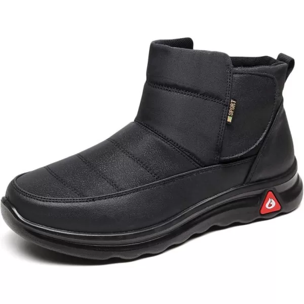 Lazzy Mens Winter Shoes Snow Boots Warm Fur Lined Ankle Boots Water Resistant AntiSlip Casual Shoes for MenBlack