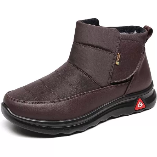 Lazzy Mens Winter Shoes Snow Boots Warm Fur Lined Ankle Boots Water Resistant AntiSlip Casual Shoes for MenCoffee