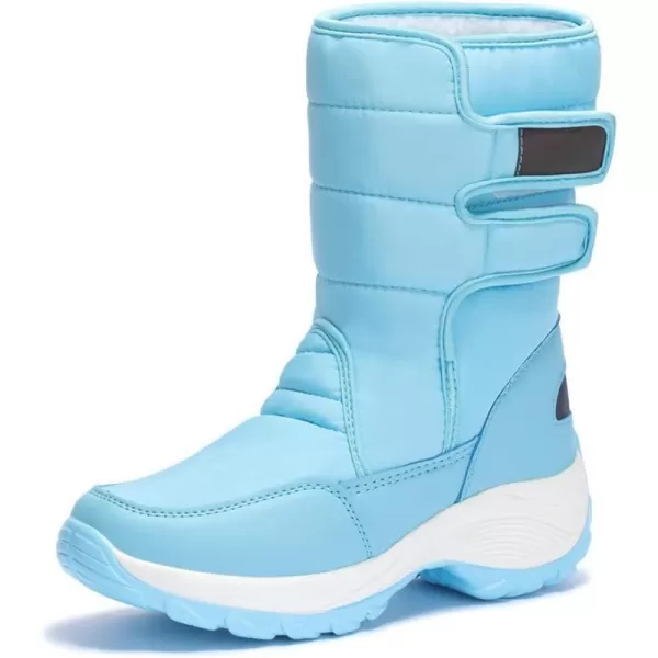 Lazzy Womens Warm Snow Boots Winter Mid calf Snowmobile boots AntiSlip Winter Outdoor Walking ShoesBlue