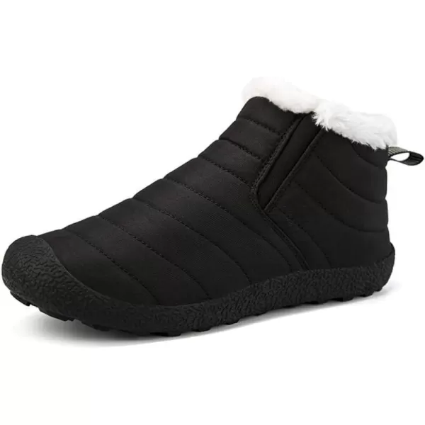 Lazzy Womens Winter Snow Boots Faux Fur Ankle Booties Velour Cuff Sock Knit Boots Anti Skid Warm Booties for Indoor OutdoorBlacky